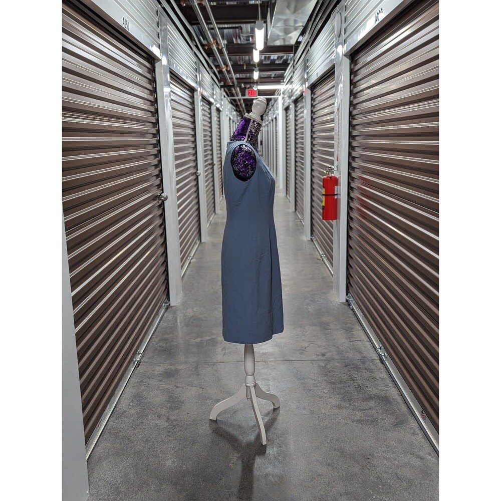 Pale‎ Blue Tank Sheath Dress Business Preppy Work Tahari Arthur S. Levine Size 6 - Picture 3 of 5